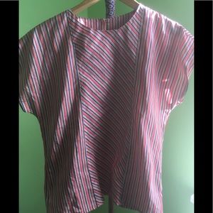 Hip Silky Pinstriped Blouse